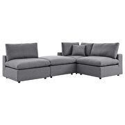 Gray finish 4-piece sunbrellaÂ® outdoor patio sectional modular sofa additional photo 5 of 13