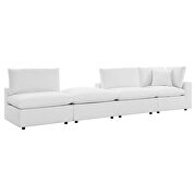 White finish 4-piece sunbrella® outdoor patio sectional modular sofa by Modway additional picture 3