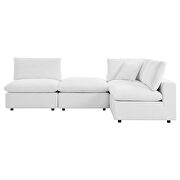 White finish 4-piece sunbrella® outdoor patio sectional modular sofa by Modway additional picture 4
