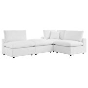 White finish 4-piece sunbrella® outdoor patio sectional modular sofa by Modway additional picture 5