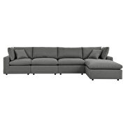 Charcoal finish 5-piece outdoor patio sectional modular sofa by Modway additional picture 2