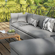 Charcoal finish 5-piece outdoor patio sectional modular sofa by Modway additional picture 12