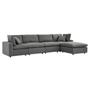 Charcoal finish 5-piece outdoor patio sectional modular sofa by Modway additional picture 3