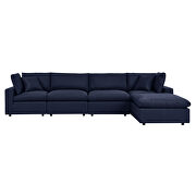 Navy finish 5-piece outdoor patio sectional modular sofa by Modway additional picture 2