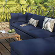Navy finish 5-piece outdoor patio sectional modular sofa by Modway additional picture 12