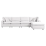 White finish 5-piece outdoor patio sectional modular sofa by Modway additional picture 2