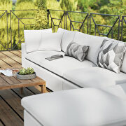 White finish 5-piece outdoor patio sectional modular sofa by Modway additional picture 12