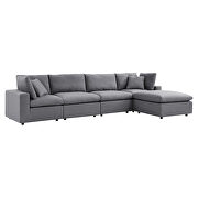 Gray finish 5-piece sunbrella® outdoor patio sectional modular sofa by Modway additional picture 3