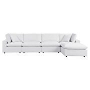White finish 5-piece sunbrella® outdoor patio sectional modular sofa by Modway additional picture 2