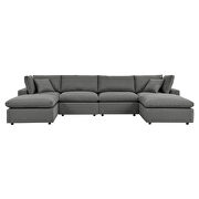 Charcoal finish 6-piece outdoor patio sectional modular sofa by Modway additional picture 2