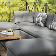 Charcoal finish 6-piece outdoor patio sectional modular sofa by Modway additional picture 12