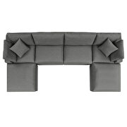 Charcoal finish 6-piece outdoor patio sectional modular sofa by Modway additional picture 3