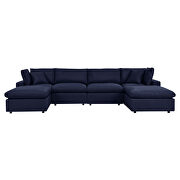 Navy finish 6-piece outdoor patio sectional modular sofa by Modway additional picture 2