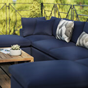Navy finish 6-piece outdoor patio sectional modular sofa by Modway additional picture 12