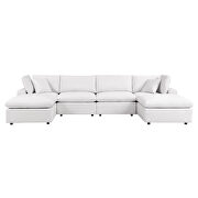 White finish 6-piece outdoor patio sectional modular sofa by Modway additional picture 2
