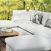 White finish 6-piece outdoor patio sectional modular sofa by Modway additional picture 12