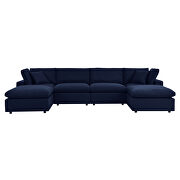Navy finish 6-piece sunbrella® outdoor patio sectional modular sofa by Modway additional picture 2