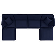 Navy finish 6-piece sunbrella® outdoor patio sectional modular sofa by Modway additional picture 3