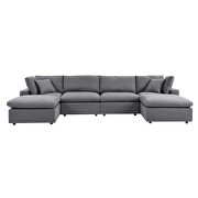 Gray finish 6-piece sunbrella® outdoor patio sectional modular sofa by Modway additional picture 2