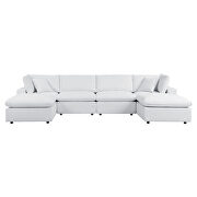White finish 6-piece sunbrella® outdoor patio sectional modular sofa by Modway additional picture 2