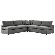 5-piece outdoor patio sectional modular sofa in charcoal by Modway additional picture 2