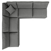 5-piece outdoor patio sectional modular sofa in charcoal by Modway additional picture 3