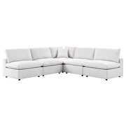 5-piece outdoor patio sectional modular sofa in white by Modway additional picture 2