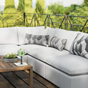 5-piece outdoor patio sectional modular sofa in white by Modway additional picture 11