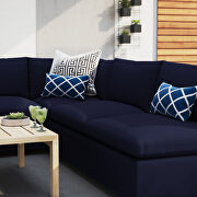 5-piece sunbrella® outdoor patio sectional modular sofa in navy by Modway additional picture 11