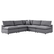 5-piece sunbrella® outdoor patio sectional modular sofa in gray by Modway additional picture 2