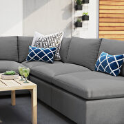 5-piece sunbrella® outdoor patio sectional modular sofa in gray by Modway additional picture 11