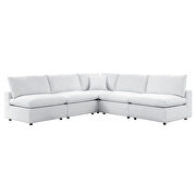 5-piece sunbrella® outdoor patio sectional modular sofa in white by Modway additional picture 2