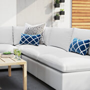 5-piece sunbrella® outdoor patio sectional modular sofa in white by Modway additional picture 11