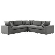 5-piece outdoor patio modular sectional sofa in charcoal by Modway additional picture 2