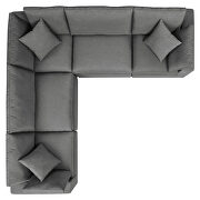 5-piece outdoor patio modular sectional sofa in charcoal by Modway additional picture 3