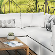 5-piece outdoor patio modular sectional sofa in white by Modway additional picture 11