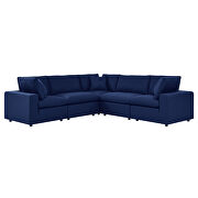 5-piece sunbrella® outdoor patio modular sectional sofa in navy by Modway additional picture 2