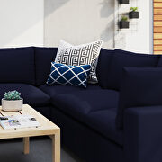 5-piece sunbrella® outdoor patio modular sectional sofa in navy by Modway additional picture 11