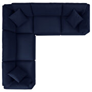 5-piece sunbrella® outdoor patio modular sectional sofa in navy by Modway additional picture 3