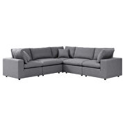 5-piece sunbrella® outdoor patio modular sectional sofa in gray by Modway additional picture 2