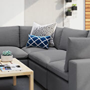 5-piece sunbrellaÂ® outdoor patio modular sectional sofa in gray by Modway additional picture 11