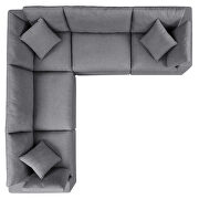 5-piece sunbrella® outdoor patio modular sectional sofa in gray by Modway additional picture 3