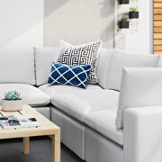 5-piece sunbrella® outdoor patio modular sectional sofa in white by Modway additional picture 11