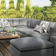 7-piece outdoor patio modular sectional sofa in charcoal by Modway additional picture 13