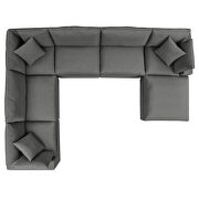 7-piece outdoor patio modular sectional sofa in charcoal by Modway additional picture 3