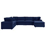 7-piece sunbrella® outdoor patio modular sectional sofa in navy by Modway additional picture 2