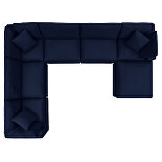 7-piece sunbrella® outdoor patio modular sectional sofa in navy by Modway additional picture 3