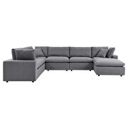 7-piece sunbrella® outdoor patio modular sectional sofa in gray by Modway additional picture 2