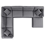 7-piece sunbrella® outdoor patio modular sectional sofa in gray by Modway additional picture 3
