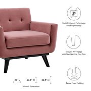 Performance velvet  upholstery chair in dusty rose by Modway additional picture 8